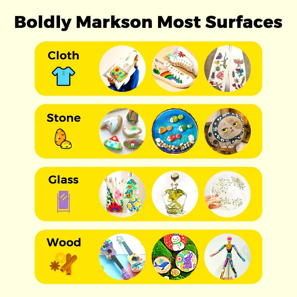 Jar Melo Acrylic Paint Markers With Bag- 36 Colors - Jaiman Toys