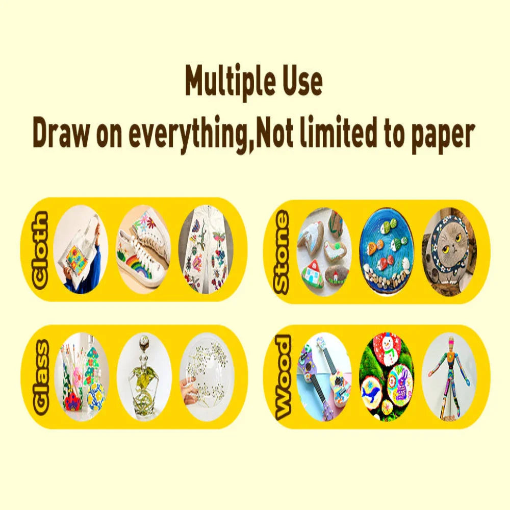 Jar Melo Acrylic Paint Markers With Bag- 36 Colors - Jaiman Toys