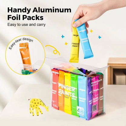 Jar Melo Color Burst Finger Paint-48Pcs (12 colors) - Jaiman Toys
