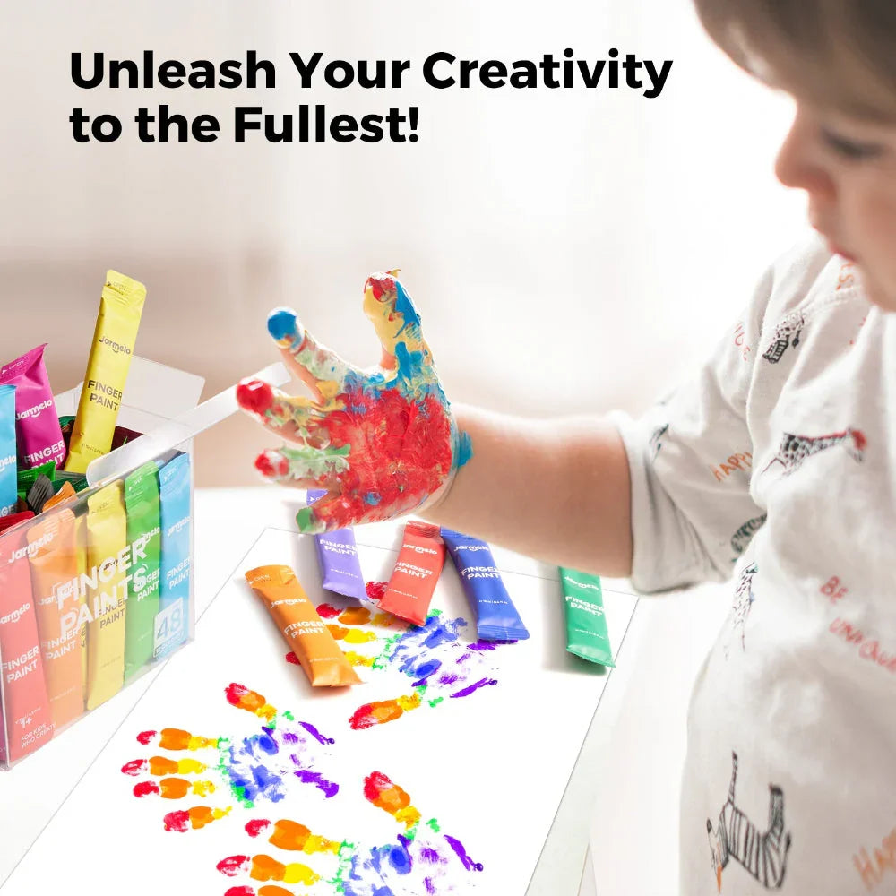 Jar Melo Color Burst Finger Paint-48Pcs (12 colors) - Jaiman Toys