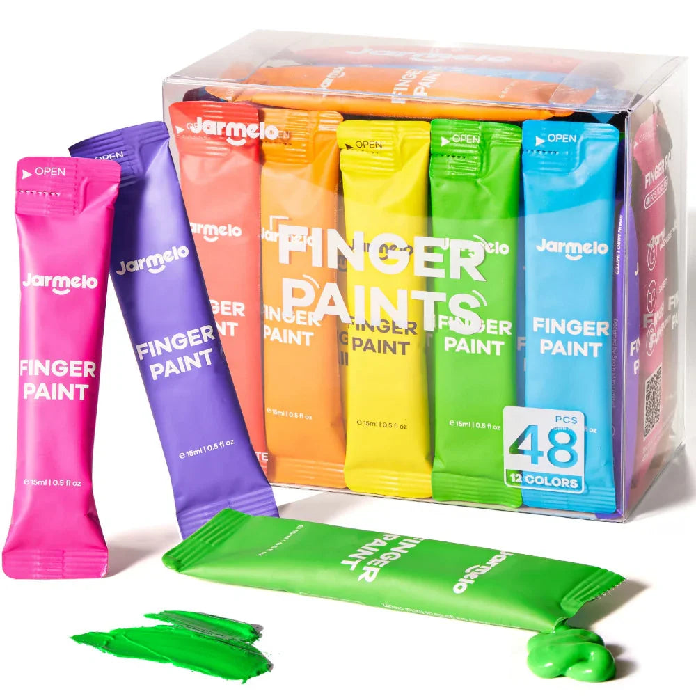 Jar Melo Color Burst Finger Paint-48Pcs (12 colors) - Jaiman Toys