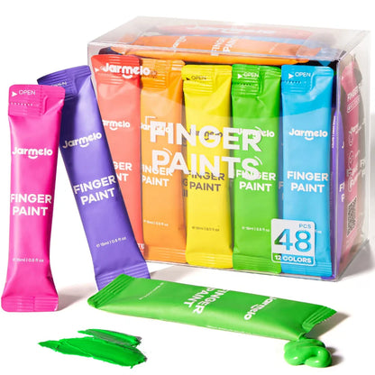 Jar Melo Color Burst Finger Paint-48Pcs (12 colors) - Jaiman Toys