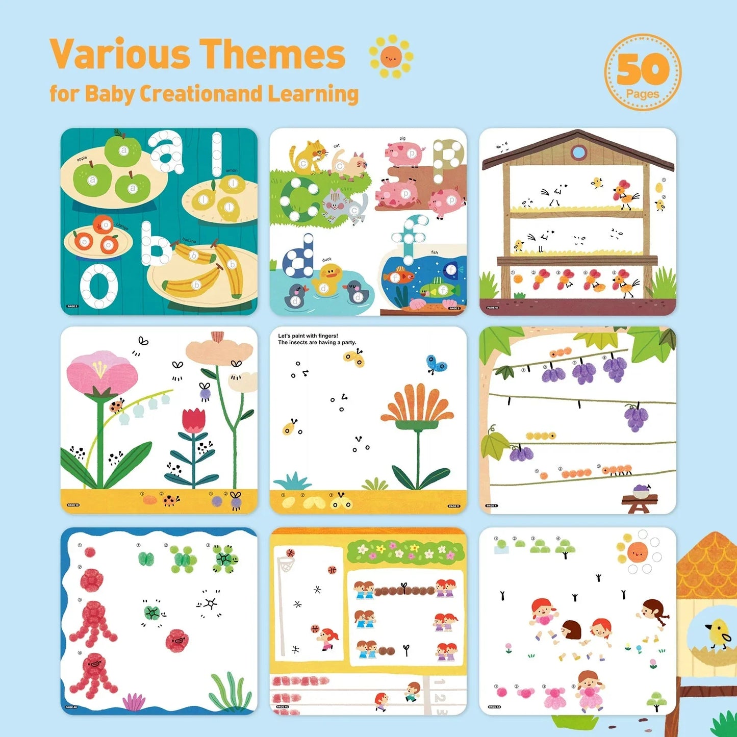 Jar Melo Finger Painting- A Lively Forest Book - Jaiman Toys