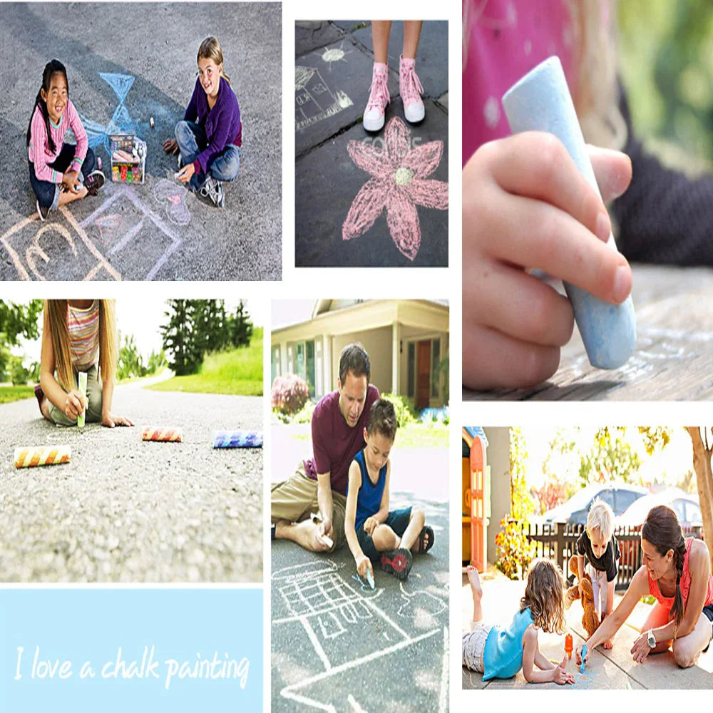 Jar Melo Jumbo Sidewalk Chalk - 24 Colors Kit with 2 Holder - Jaiman Toys