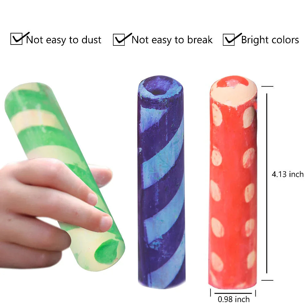 Jar Melo Jumbo Sidewalk Chalk - 24 Colors Kit with 2 Holder - Jaiman Toys