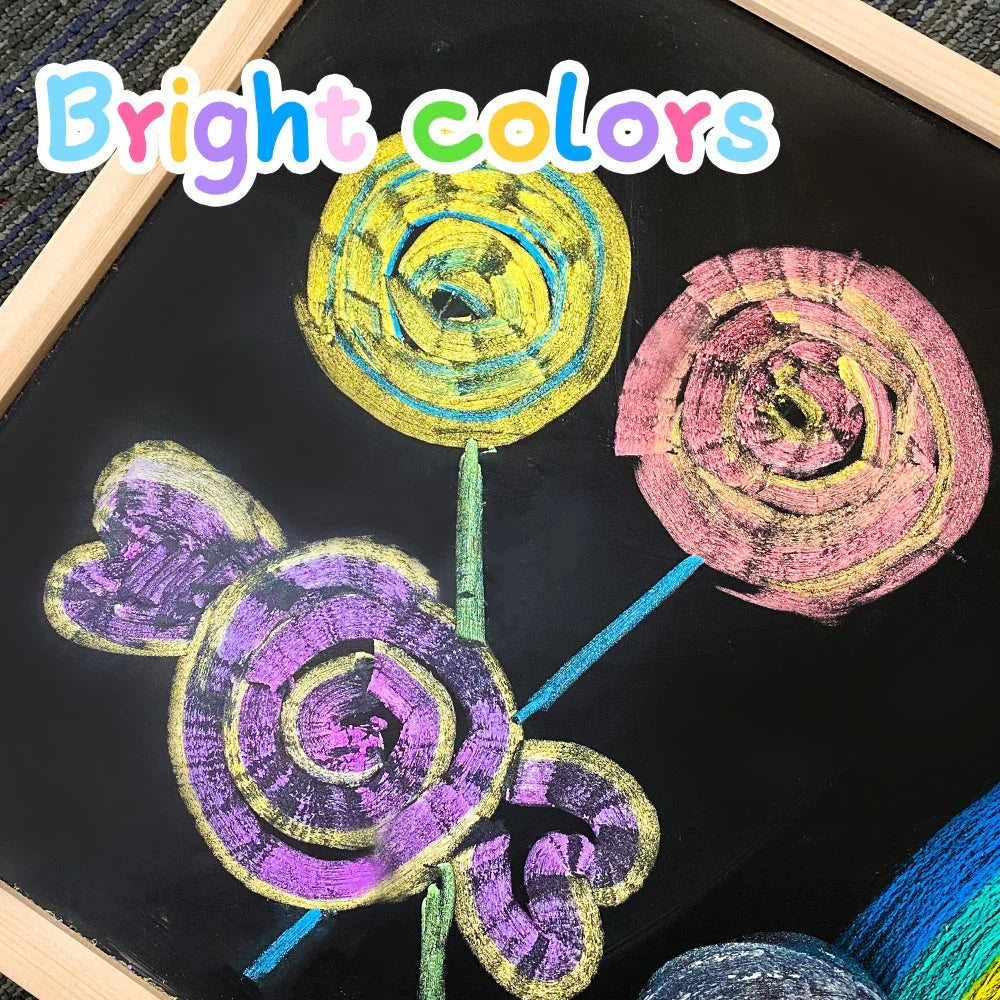 Jar Melo Jumbo Sidewalk Chalk - 24 Colors Kit with 2 Holder - Jaiman Toys