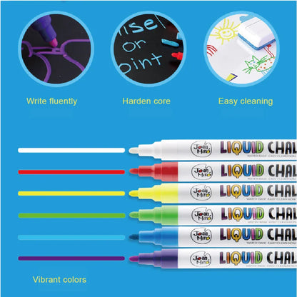 Jar Melo Liquid Chalk Markers -6 Colors - Jaiman Toys