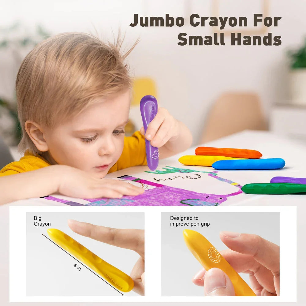 Jar Melo Mess Free Easy Grip Beeswax Crayons - Jaiman Toys