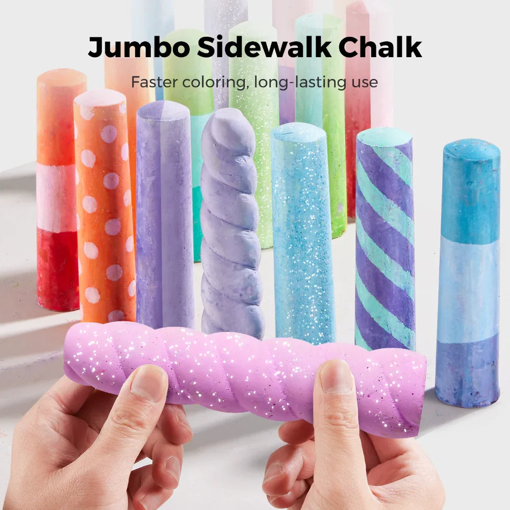 Jar Melo Rainbow Wow Sidewalk Chalk-36 Colors - Jaiman Toys