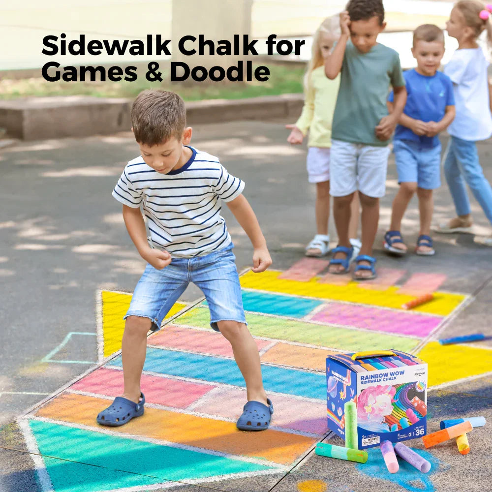 Jar Melo Rainbow Wow Sidewalk Chalk-36 Colors - Jaiman Toys