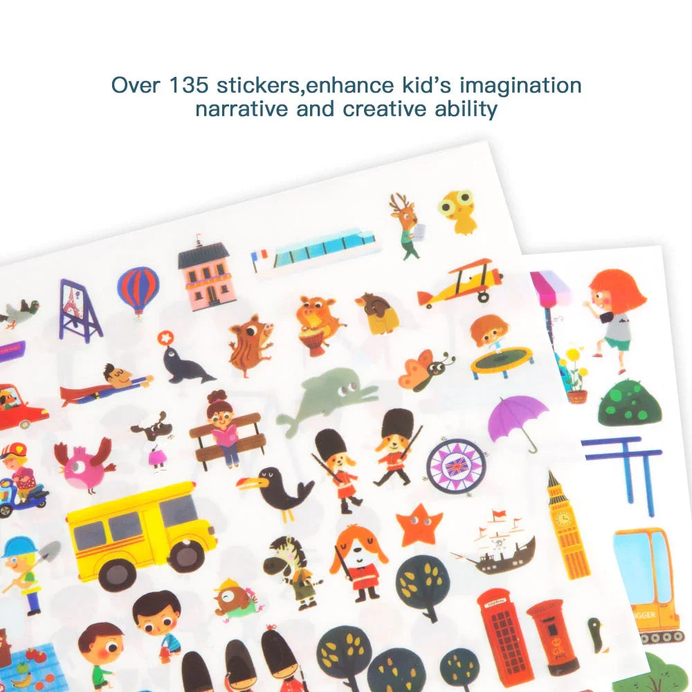 Jar Melo Transfer Sticker Scenes Pads -Busy City - Jaiman Toys