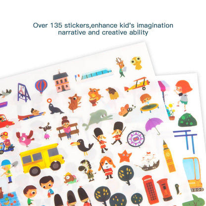 Jar Melo Transfer Sticker Scenes Pads -Busy City - Jaiman Toys