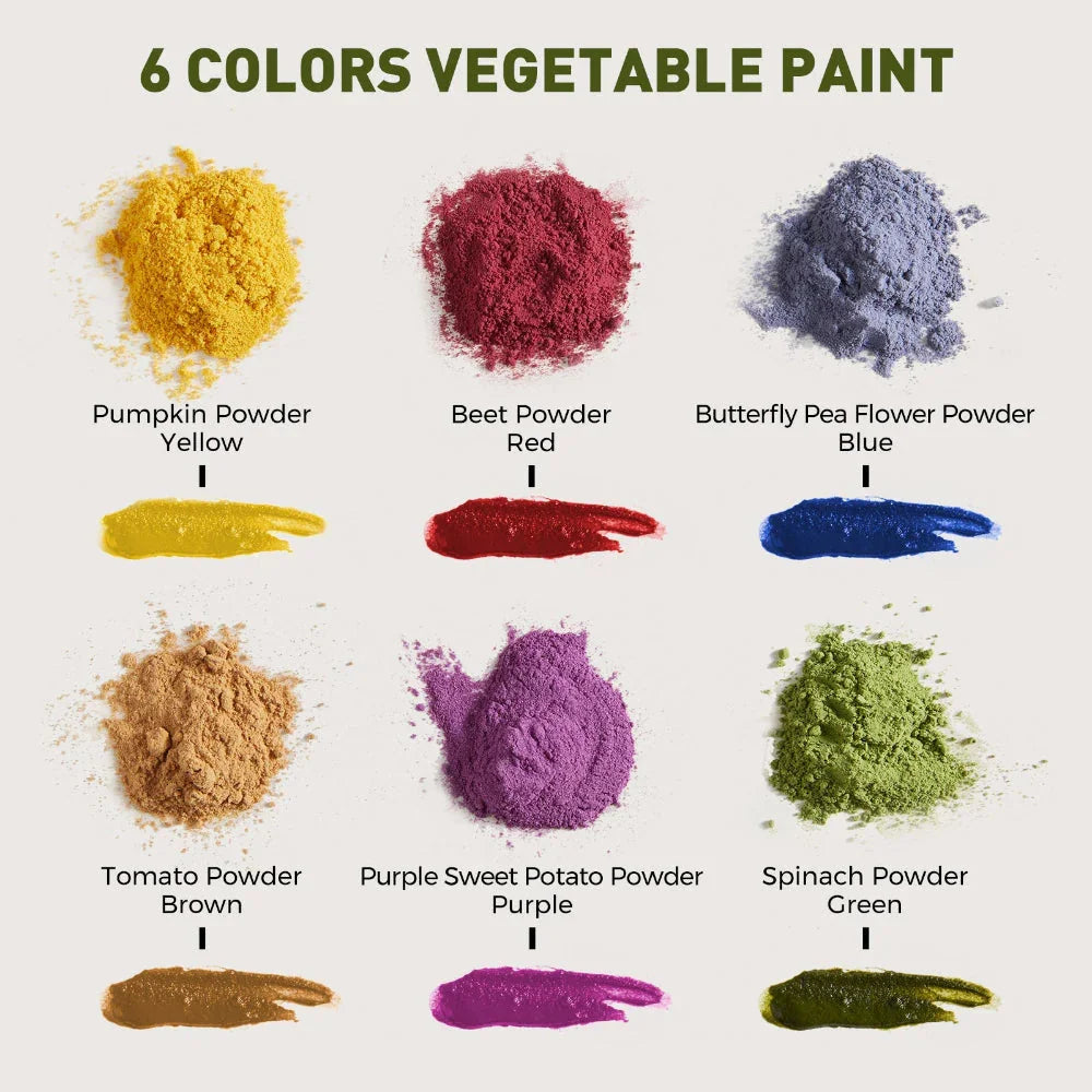 Jar Melo Vegetable Powder Paints- 6 Colors - Jaiman Toys