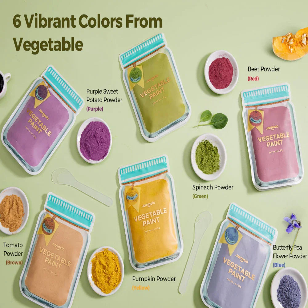 Jar Melo Vegetable Powder Paints- 6 Colors - Jaiman Toys