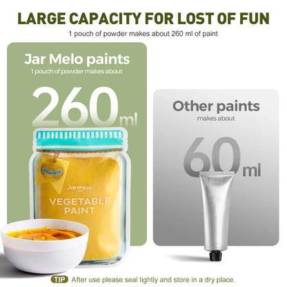 Jar Melo Vegetable Powder Paints- 6 Colors - Jaiman Toys