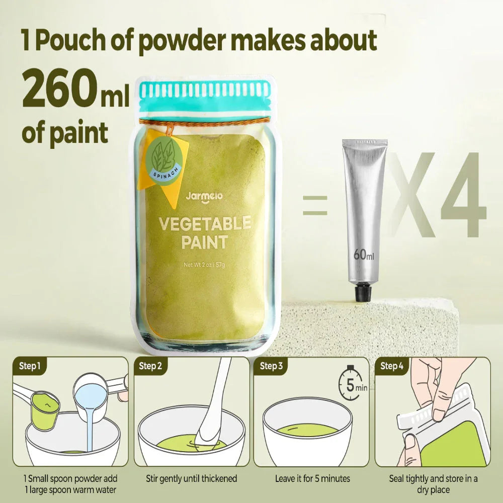 Jar Melo Vegetable Powder Paints- 6 Colors - Jaiman Toys