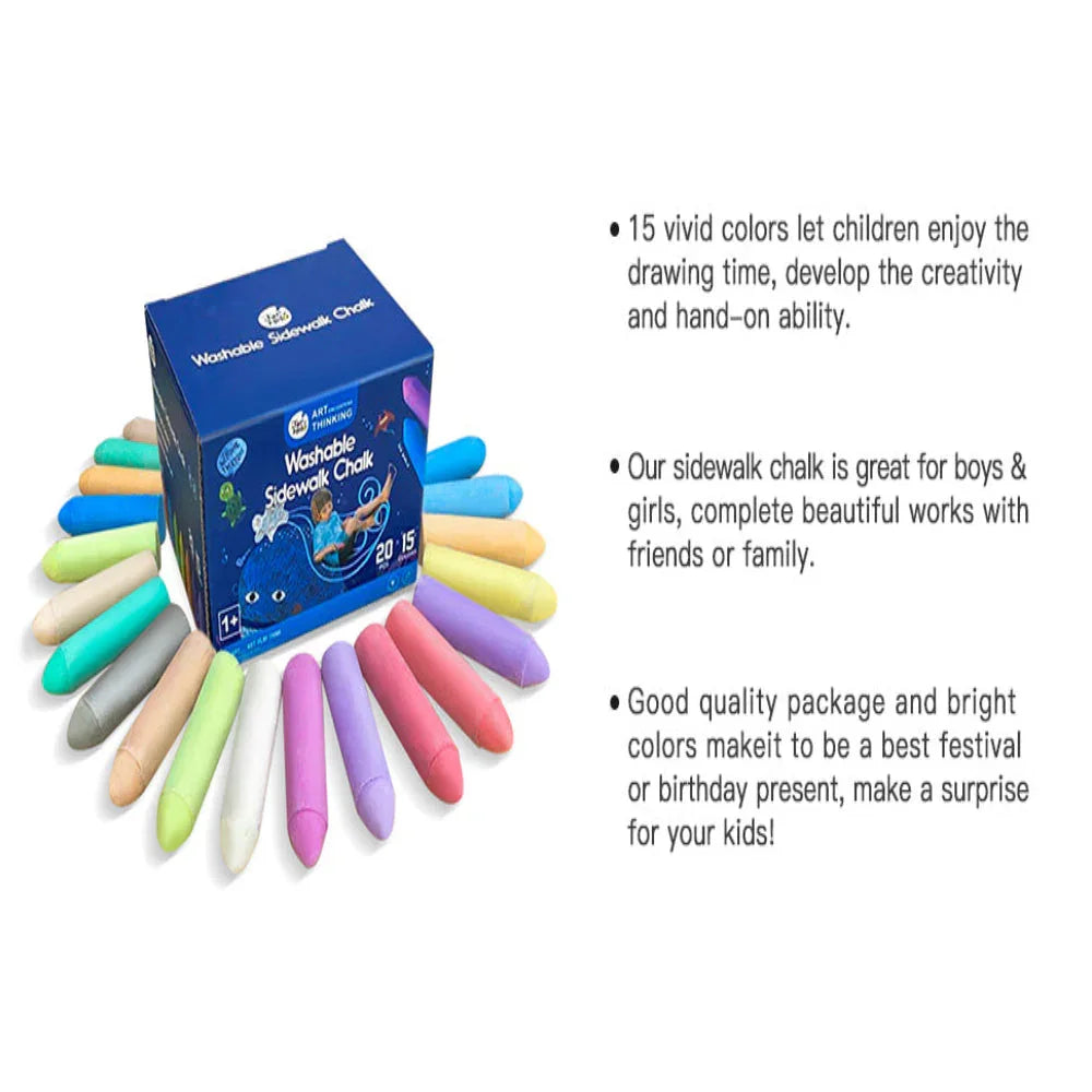 Jar Melo Washable Chalks Set of 15 Colors - Jaiman Toys