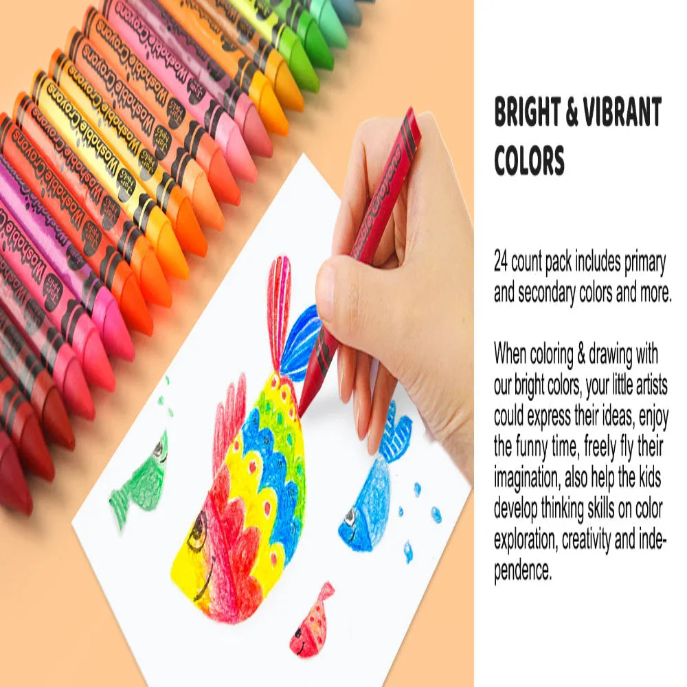 Jar Melo Washable Crayons -24 Colors - Jaiman Toys