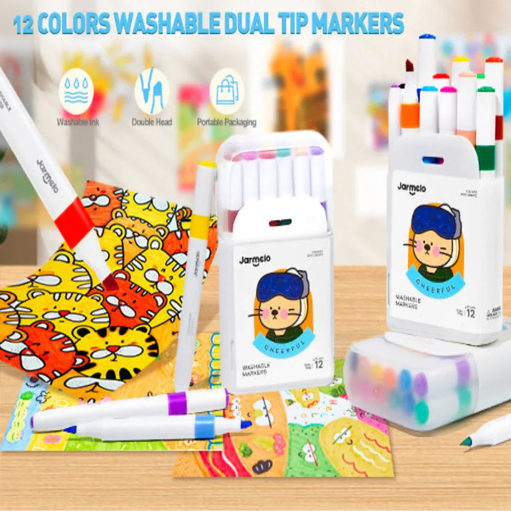 Jar Melo Washable Dual Tip Markers - Jaiman Toys