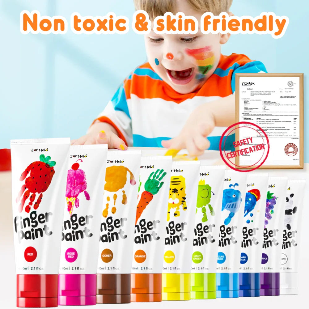 Jar Melo Washable Finger Paint Colors Set - Jaiman Toys