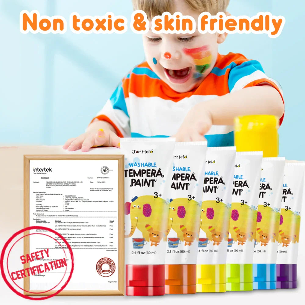 Jar Melo Washable Finger Paint Colors Set - Jaiman Toys