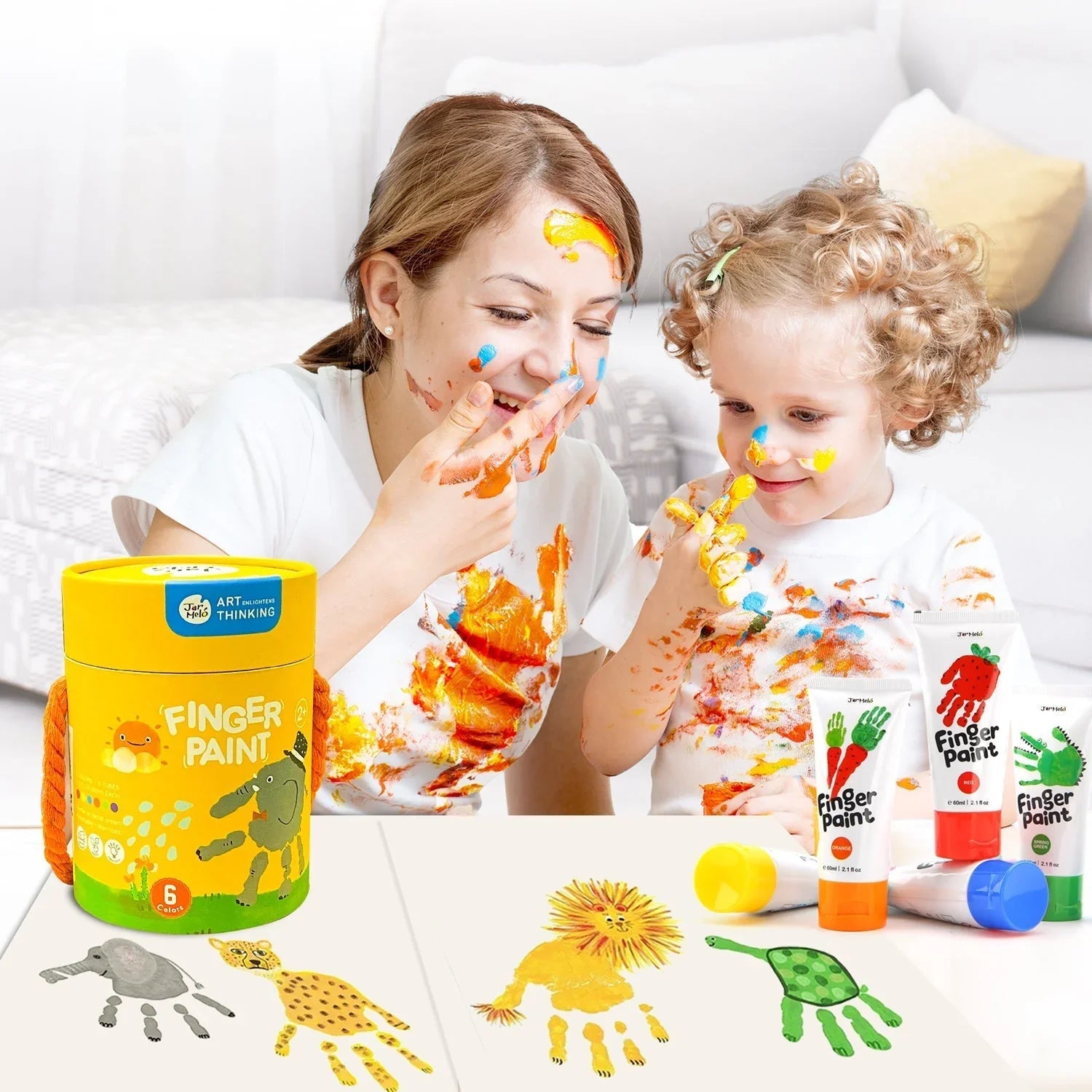 Jar Melo Washable Finger Paint Colors Set - Jaiman Toys