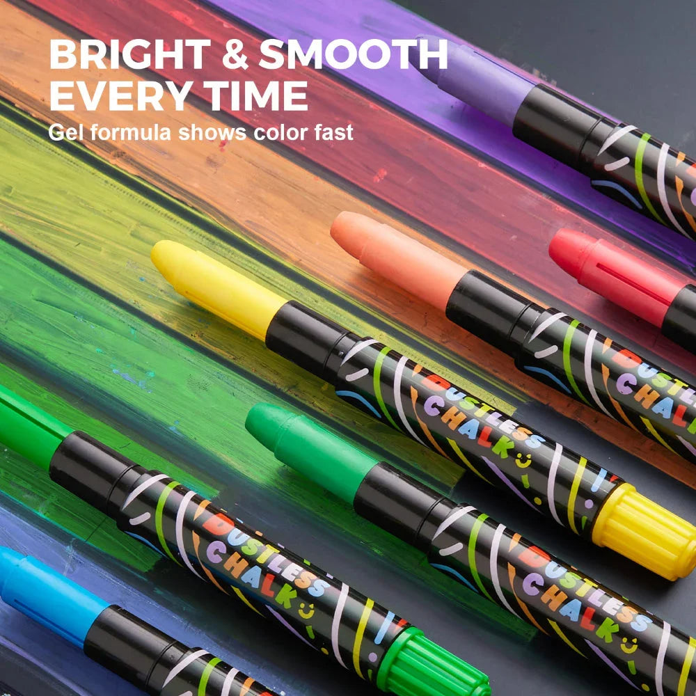Jarmelo Smooth Time Dustless Chalk - 12 Colors - Jaiman Toys