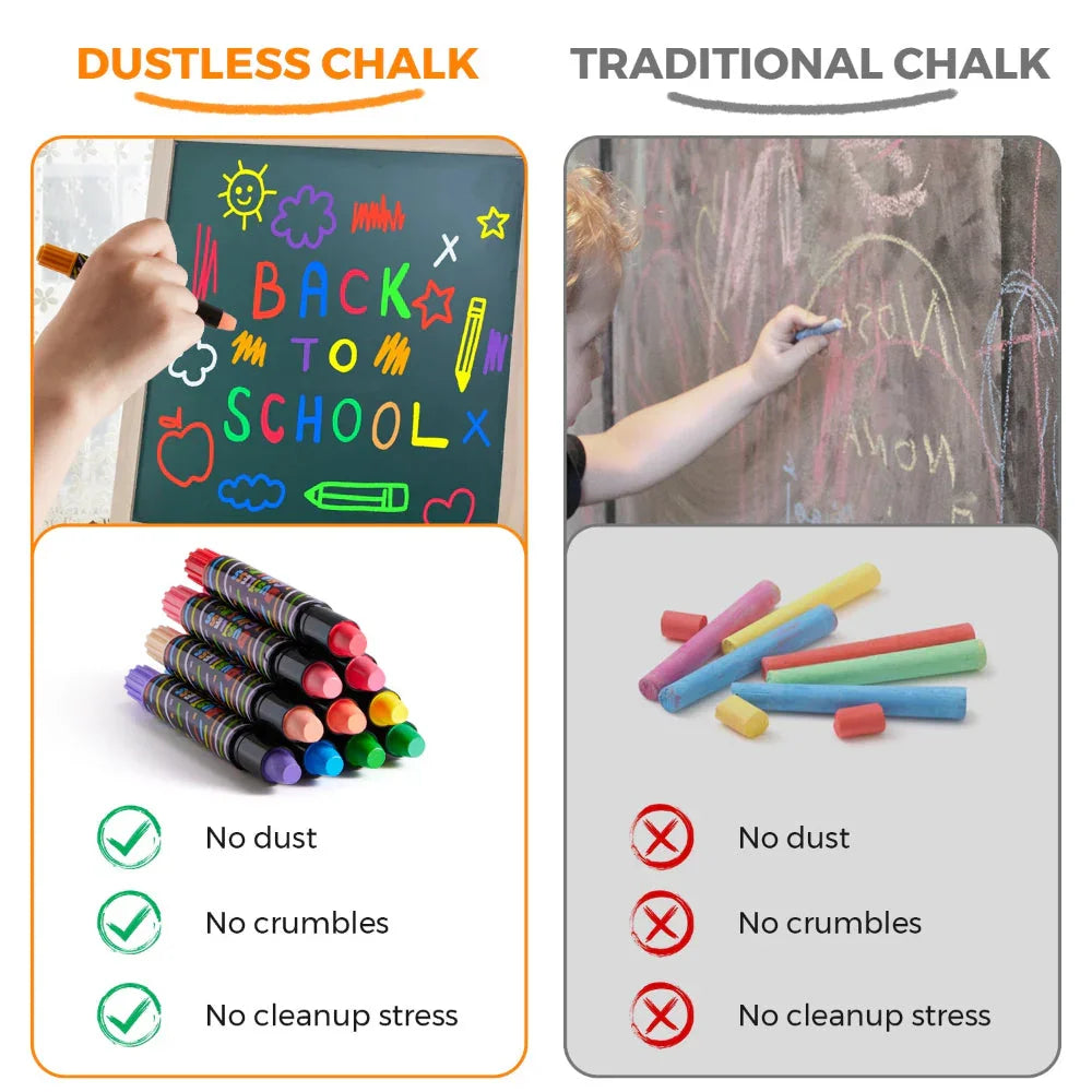 Jarmelo Smooth Time Dustless Chalk - 12 Colors - Jaiman Toys