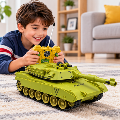 ZEGAN M1A2 99803 1:28 Scale Remote Control Military Battle Tank with Interactive IR Battle System, 10 Channel RC Tank Toy – Green