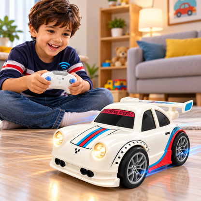 MINI Dream Racing Multi-Functional Remote Control Racing Car Toy with Follow Mode, Escape Mode, Sports Design & Wireless Controller – White (6+ Years)