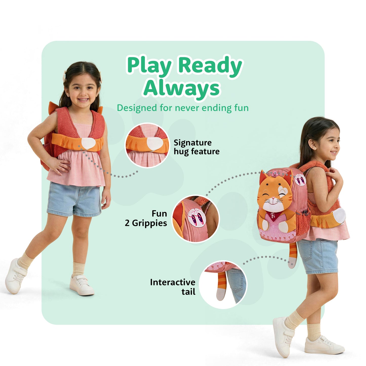 Filli & Me Ballerina Filli HugBag | 12.5L Kids Backpack for Kindergarten (4–5 Years) | Lightweight School & Travel Bag