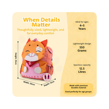 Filli & Me Ballerina Filli HugBag | 12.5L Kids Backpack for Kindergarten (4–5 Years) | Lightweight School & Travel Bag