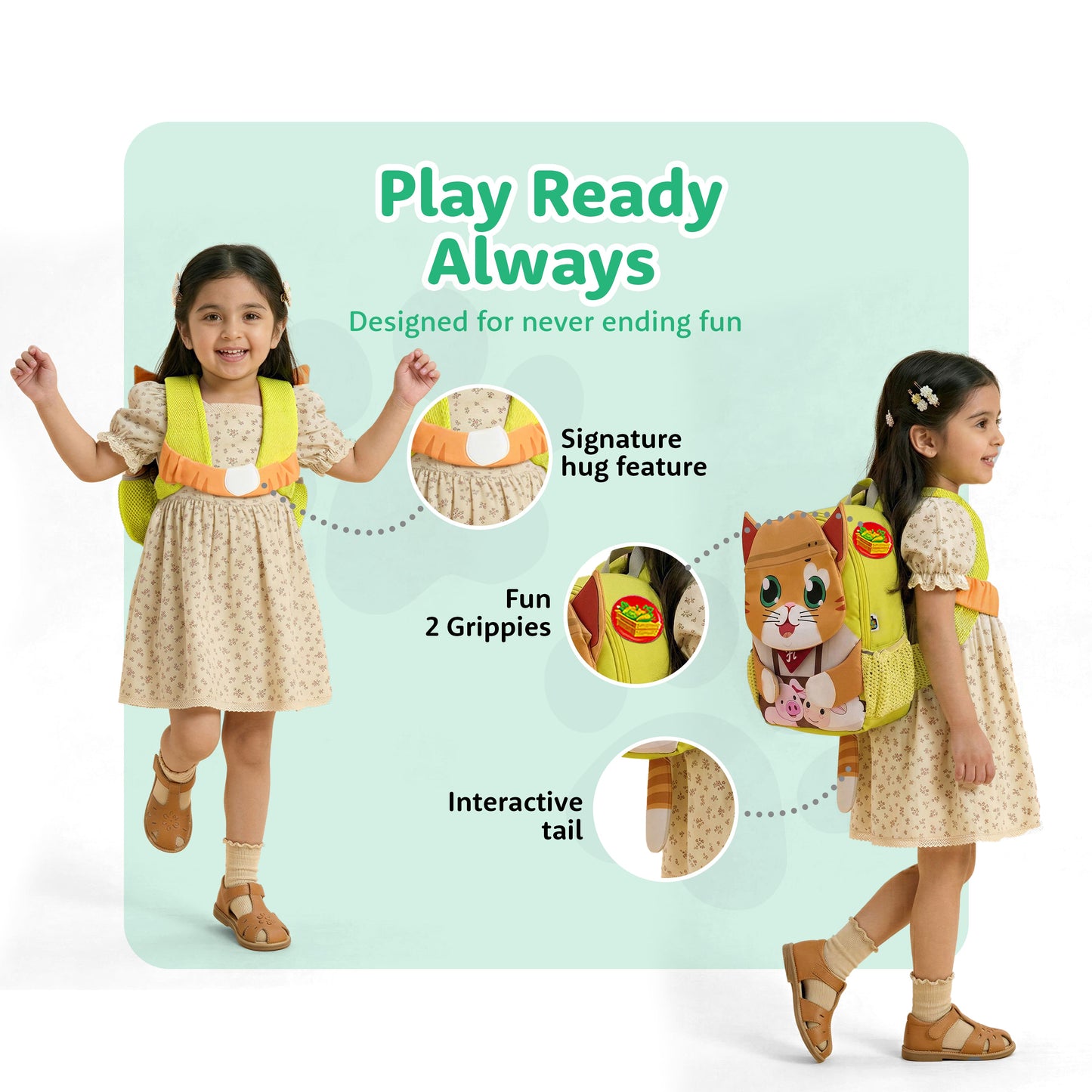 Filli & Me Farmer Filli HugBag | 12.5L Kids Backpack for Kindergarten (4–5 Years) | Lightweight School & Travel Bag