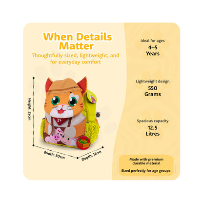 Filli & Me Farmer Filli HugBag | 12.5L Kids Backpack for Kindergarten (4–5 Years) | Lightweight School & Travel Bag