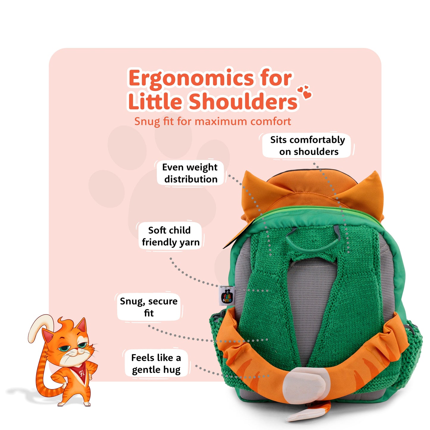 Filli & Me Ranger Filli HugBag | 12.5L Kids Backpack for Kindergarten (4–5 Years) | Lightweight School & Travel Bag