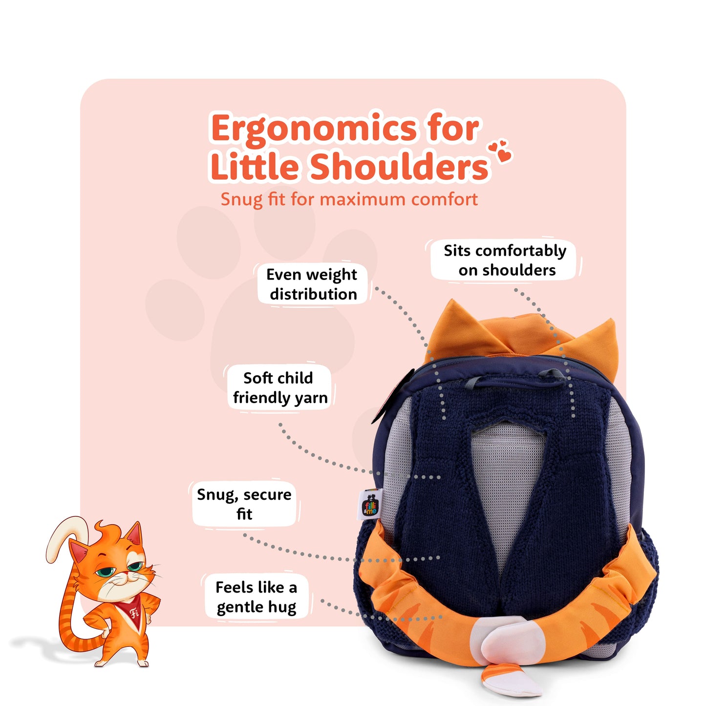 Filli & Me Rockstar Filli HugBag | 12.5L Kids Backpack for Kindergarten (4–5 Years) | Lightweight School & Travel Bag