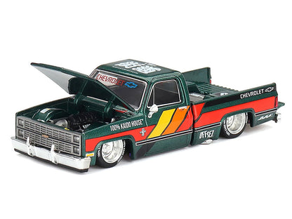MiniGt 1:64 Chevrolet Silverado Pickup Truck Kaido Works V3 – Dark Green Metallic | Kaido House x Mini GT Die-Cast Model