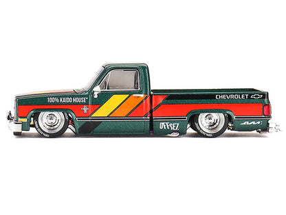 MiniGt 1:64 Chevrolet Silverado Pickup Truck Kaido Works V3 – Dark Green Metallic | Kaido House x Mini GT Die-Cast Model
