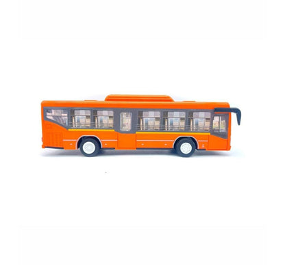 Centy Toys Public Commuters Pull Back Action Low Floor Bus Orange | Friction Powered City Bus Toy | 3+ Years