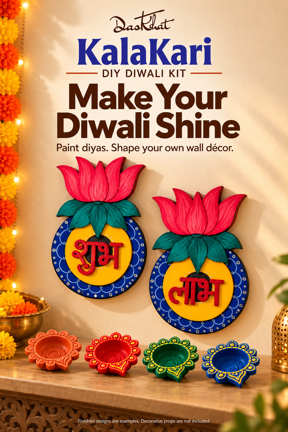 KalaKari lotus Shubh Labh wall decor festive display