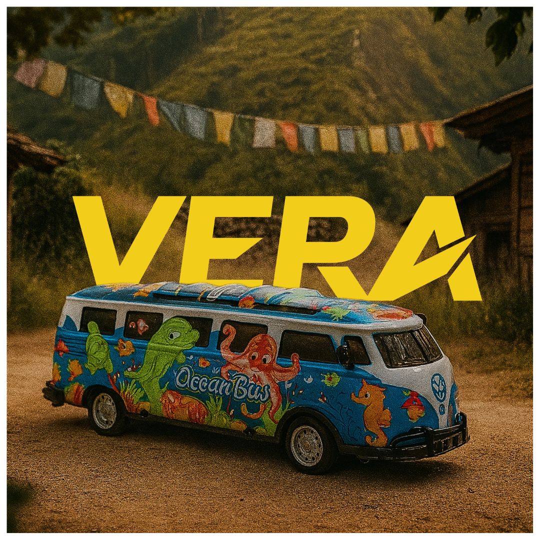 L.O.T Cars Vera Remote Control Ocean Bus – Blue RC Bus with LED Body Lights, 2.4GHz Remote, 15 km/h Speed, Rechargeable Toy Bus for Kids