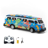 L.O.T Cars Vera Remote Control Ocean Bus – Blue RC Bus with LED Body Lights, 2.4GHz Remote, 15 km/h Speed, Rechargeable Toy Bus for Kids