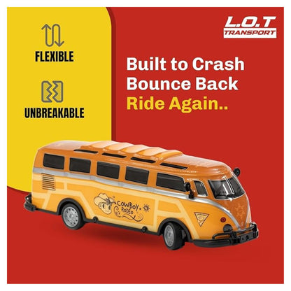 L.O.T Cars 2 Variations Vera Remote Control City Bus – Orange | LED Body Lights, 2.4GHz Remote, 15 KM/H Speed, RC Toy Bus for Kids