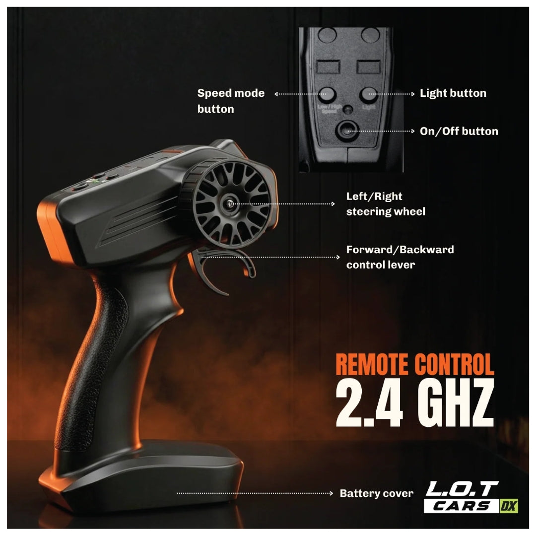 Zipp Remote Control Car – Burnout Prism | 4x4 RC Drift Car, 20 km/h, 2.4GHz Remote, 100m Range, Multi-Mode LED Lights