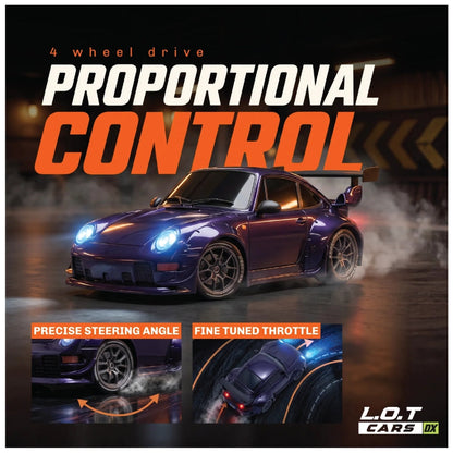 Zipp Remote Control Car – Burnout Prism | 4x4 RC Drift Car, 20 km/h, 2.4GHz Remote, 100m Range, Multi-Mode LED Lights