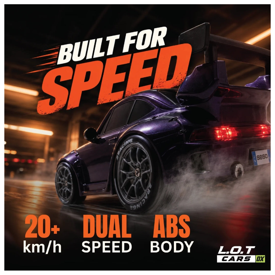Zipp Remote Control Car – Burnout Prism | 4x4 RC Drift Car, 20 km/h, 2.4GHz Remote, 100m Range, Multi-Mode LED Lights