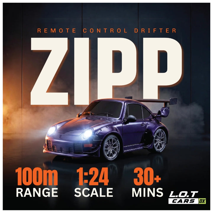 Zipp Remote Control Car – Burnout Prism | 4x4 RC Drift Car, 20 km/h, 2.4GHz Remote, 100m Range, Multi-Mode LED Lights