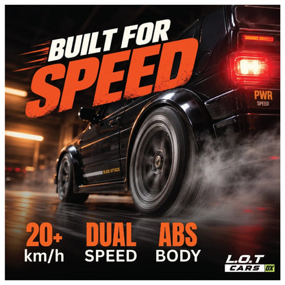 Zipp Remote Control Car | 20 km/h 2.4GHz RC Drift Car | 4x4 Drifting Car with 100m Remote Range | Multi-Mode LED & Special Exhaust Lights | Tuner Black