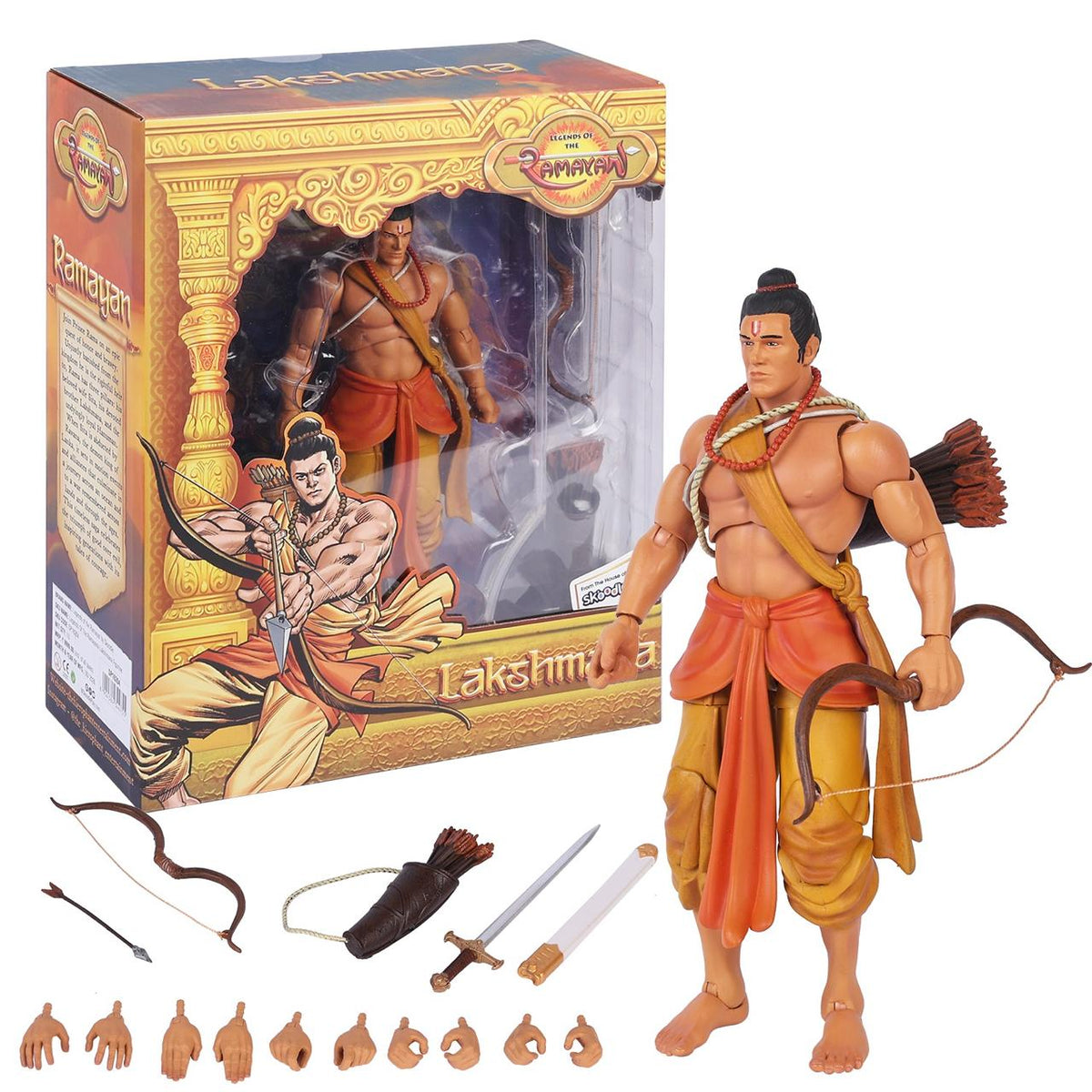 Legends of the Ramayan 1:12 Scale Vanvasi Lakshmana Collector Action Figure with Bow, Arrow, Quiver, Sword & Interchangeable Hands