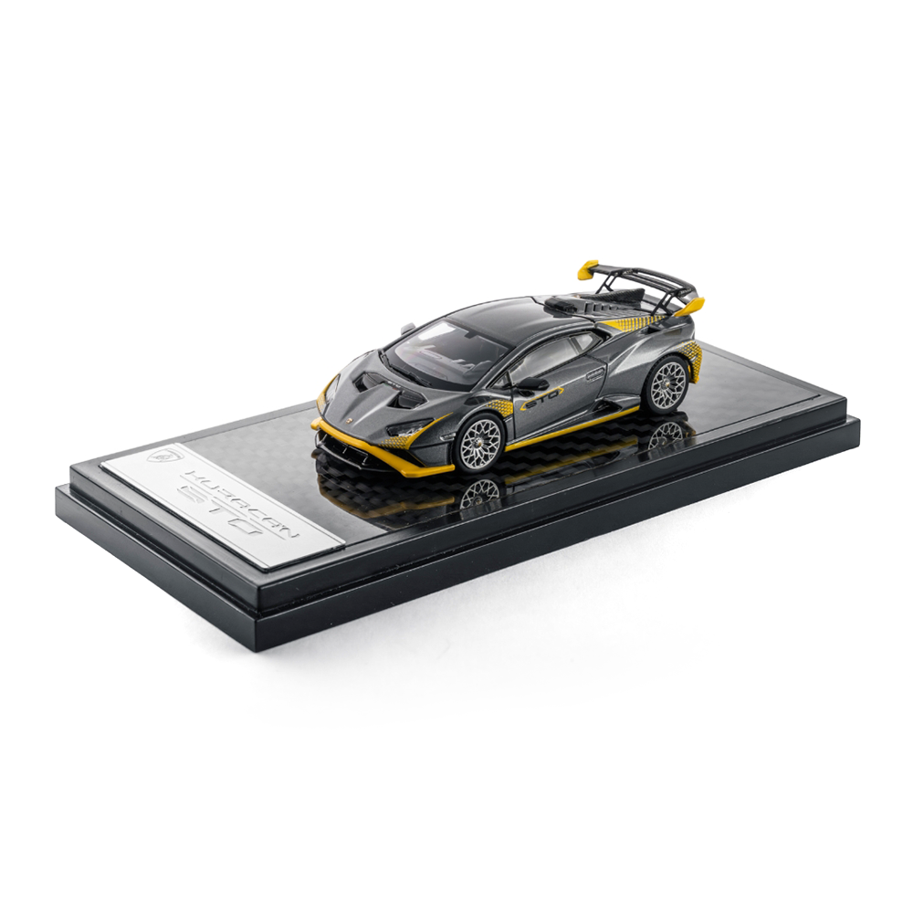 LCD Models 1:64 Lamborghini Huracán STO Die-Cast Model Car | Silver with Yellow Accents | Foshan APAxpo 2025 Exclusive | Premium Collectible Car